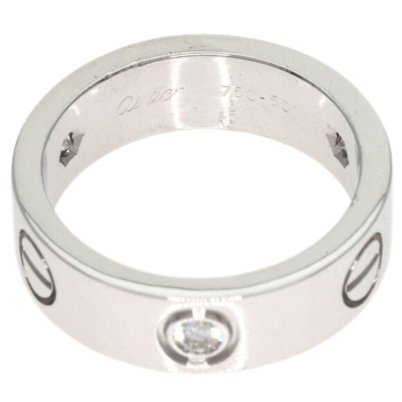 CARTIER White Gold Diamond Love Ring #50 - Picture 4 of 11